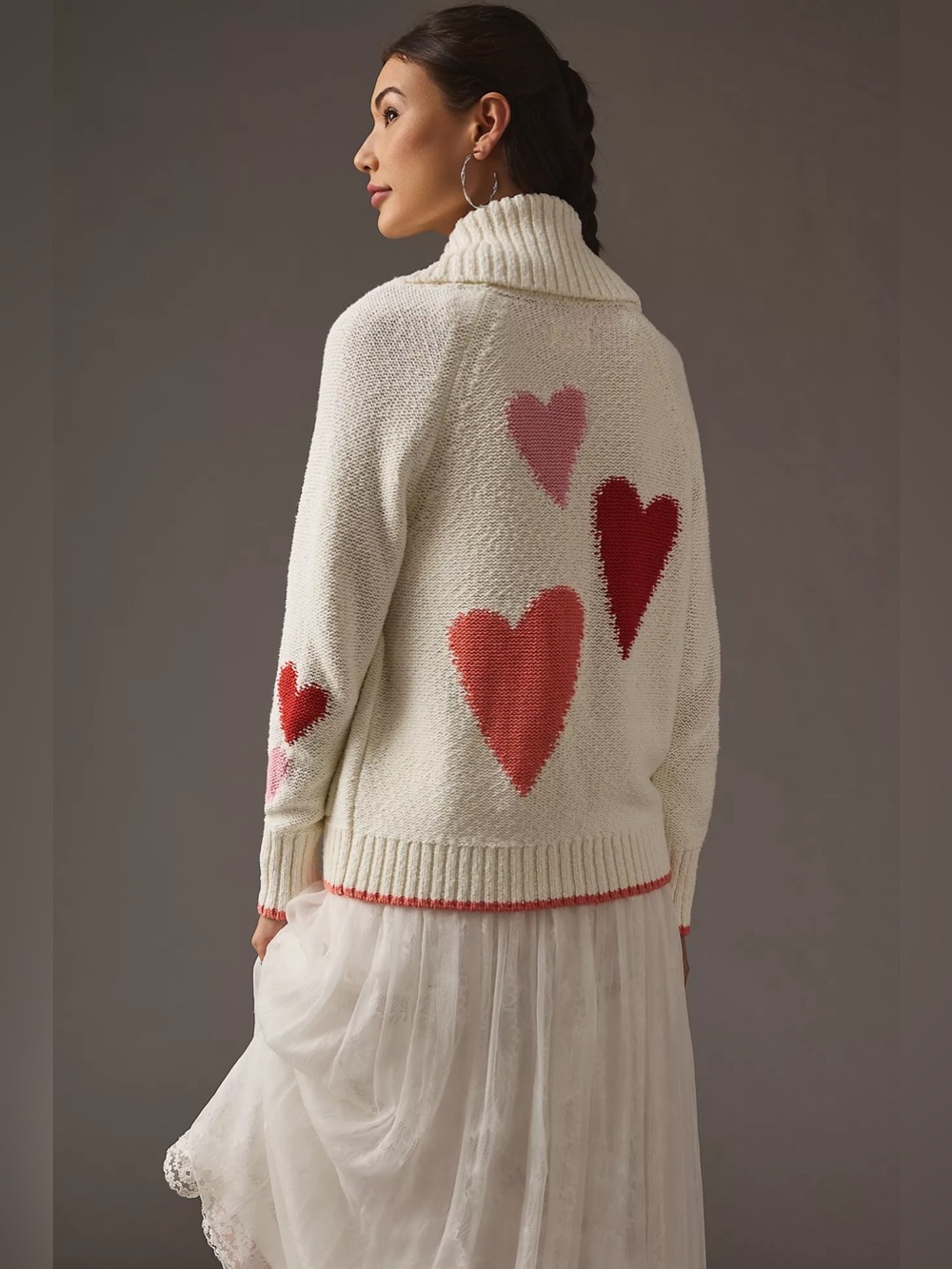 Anthropologie Maeve Heart Cardigan Sweater MK131 - Picture 4 of 11